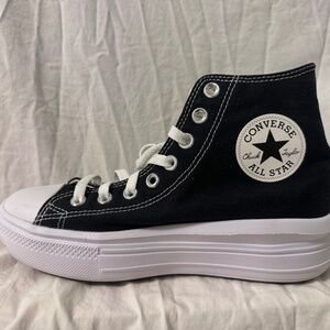 Black Converse All-Star Move Platform Hightops, size 8